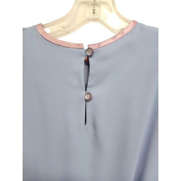 Vintage 60s Baby Blue Elegant Dress Sz 4P Church Lady Minimalist Modest Theatre - Picture 5 of 15